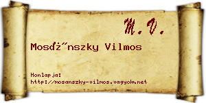 Mosánszky Vilmos névjegykártya