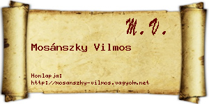 Mosánszky Vilmos névjegykártya