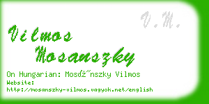 vilmos mosanszky business card